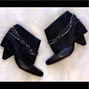 RACHEL ROY Suede Cone Heel Booties